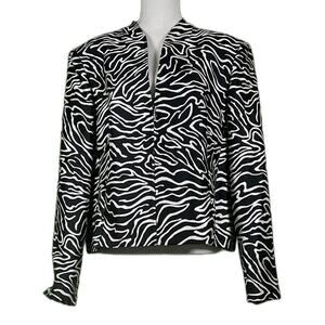 Talbots Classic Zebra Print Blazer Black and White Size 20